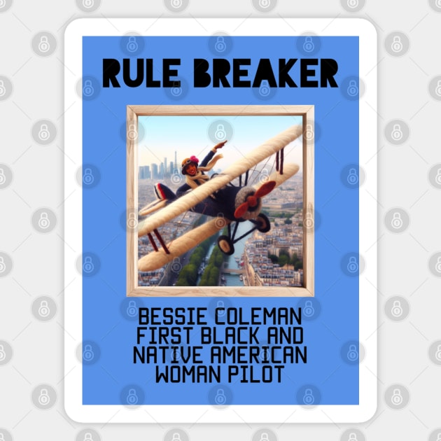 RULE BREAKER Bessie Coleman Magnet by AlexMarialDraws